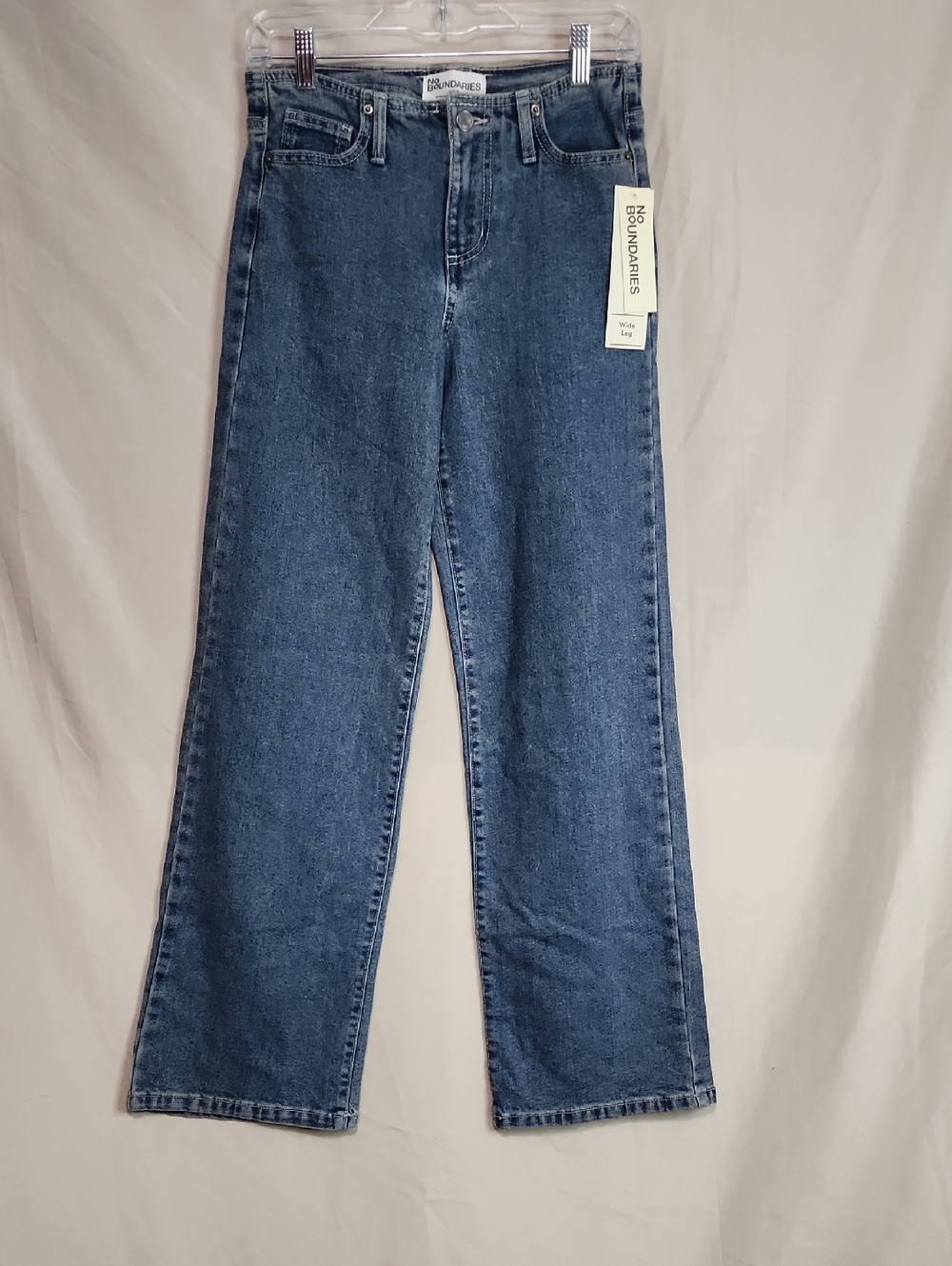 No Boundaries Women's Wide Leg Denim Jeans - Blue